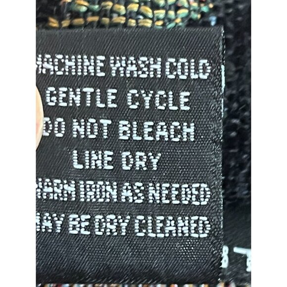 Retro Floral Jacket XL Black Tapestry Woven Botanical Classic Boho Artsy 70s - Picture 11 of 14